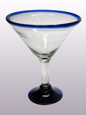 Cobalt Blue Rim Glassware / 'Cobalt Blue Rim' martini glasses (set of 6) / This wonderful set of martini glasses will bring a classic, mexican touch to your parties.